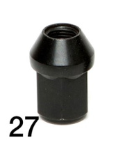Mutter Svart M14x1,5 Acorn small